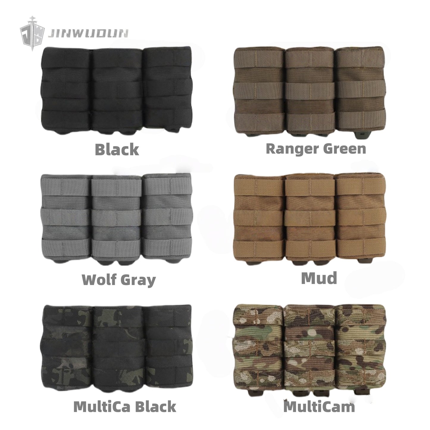 FAST triple rifle magazine pouch AK function bag drainage hole MOLLE equipped