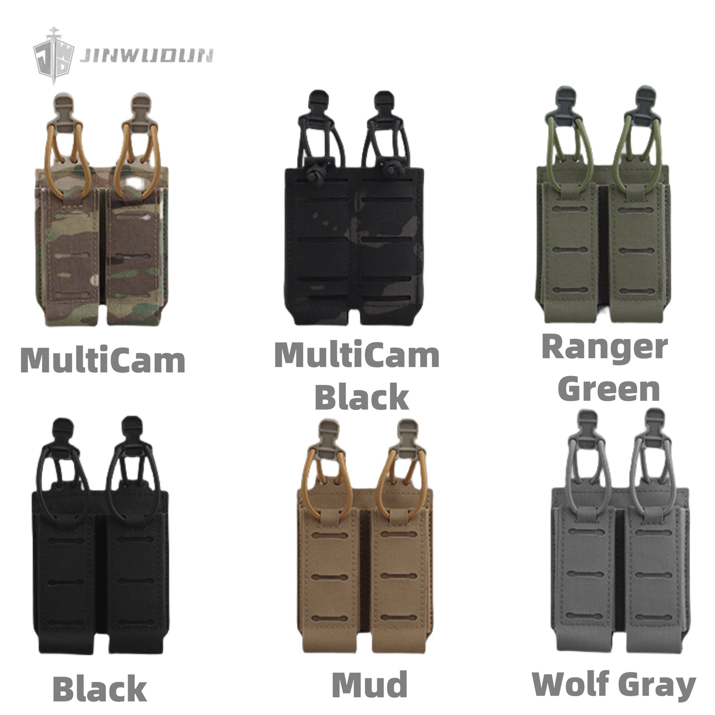 Attacker double 9mm function pack Velcro fixed strip elastic rope handle quick carry
