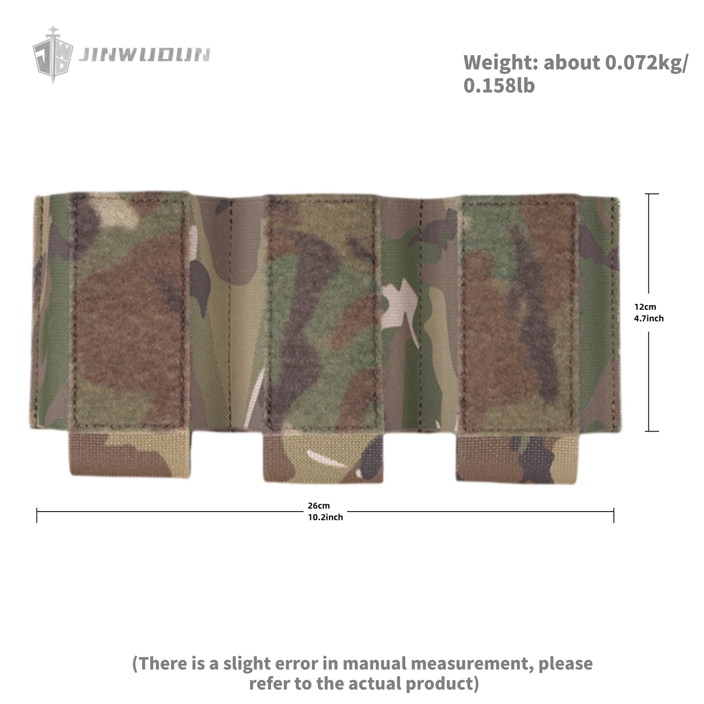 Triple 7.62 function pack (built-in) with Velcro for various tactical vests and chest mounts