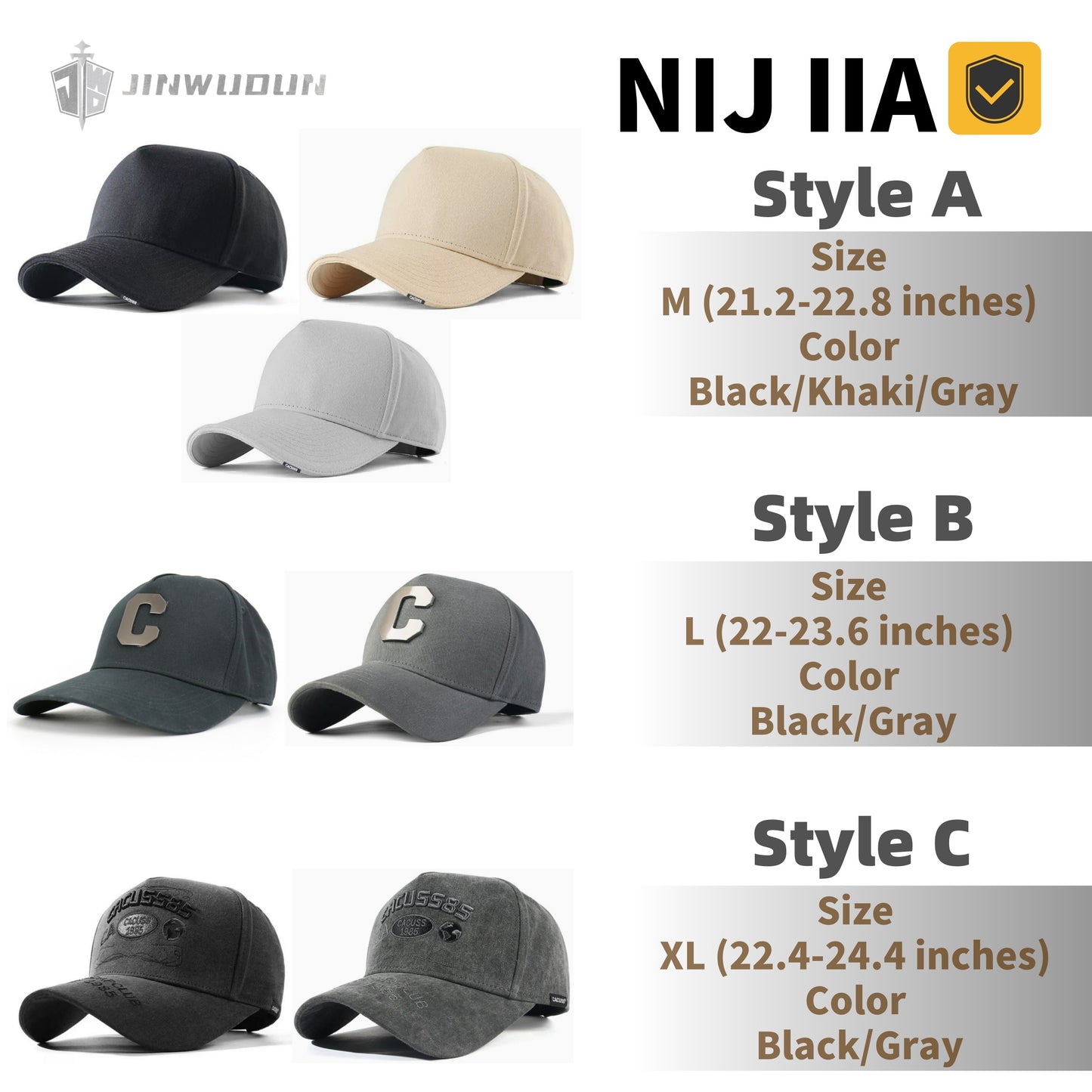 JWD-Bulletproof Baseball Cap-NIJ IIA Level Bulletproof Cap High Performance UHMWPE Material Outdoor