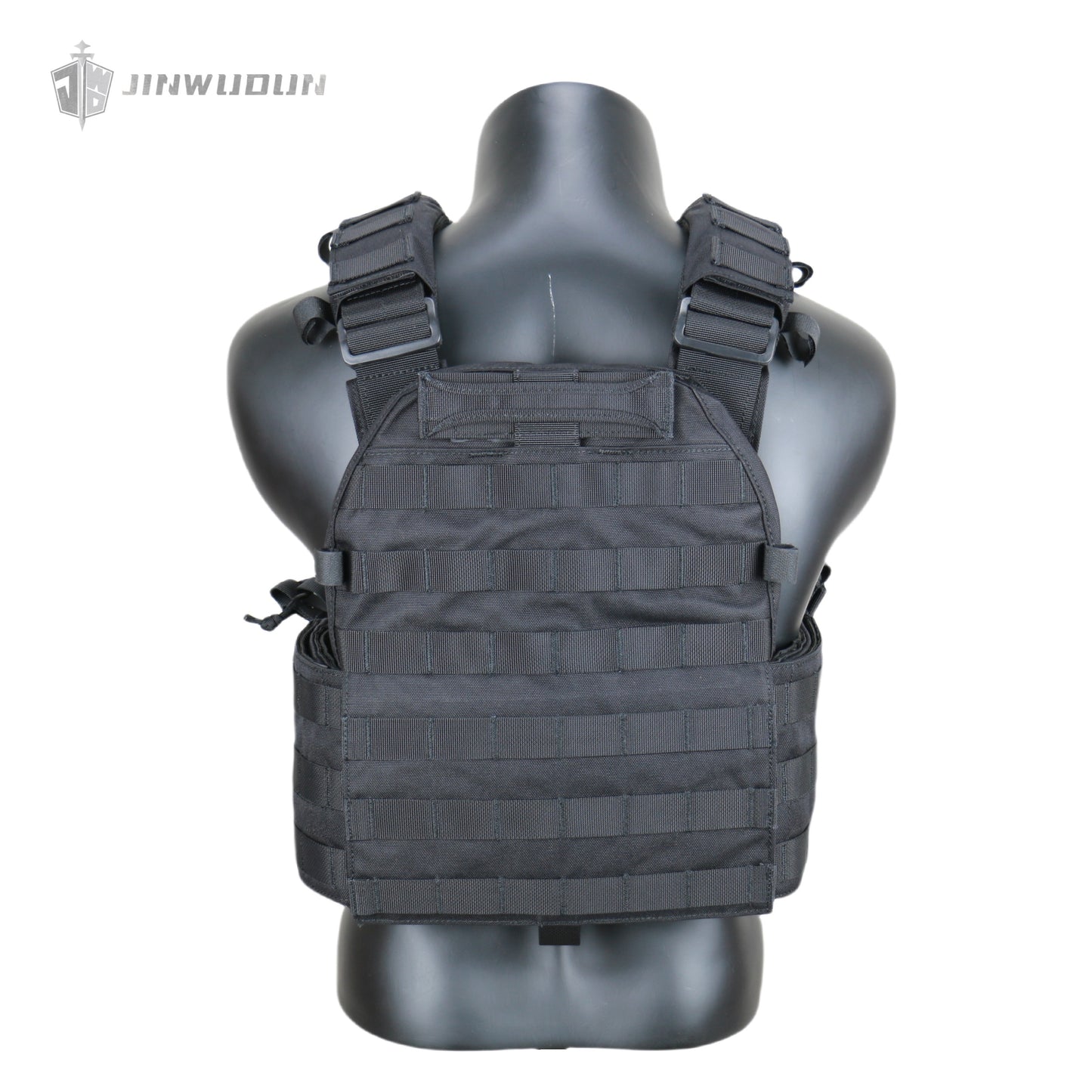 The JWD-6094 tactical vest is made of 1000D nylon and can carry two bulletproof plates on the front and back.