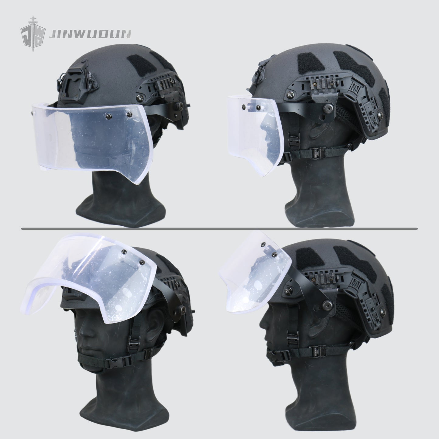 JWD-Bulletproof and explosion-proof mask IIIA level protection rail connected to helmet suitable for tactical goggles