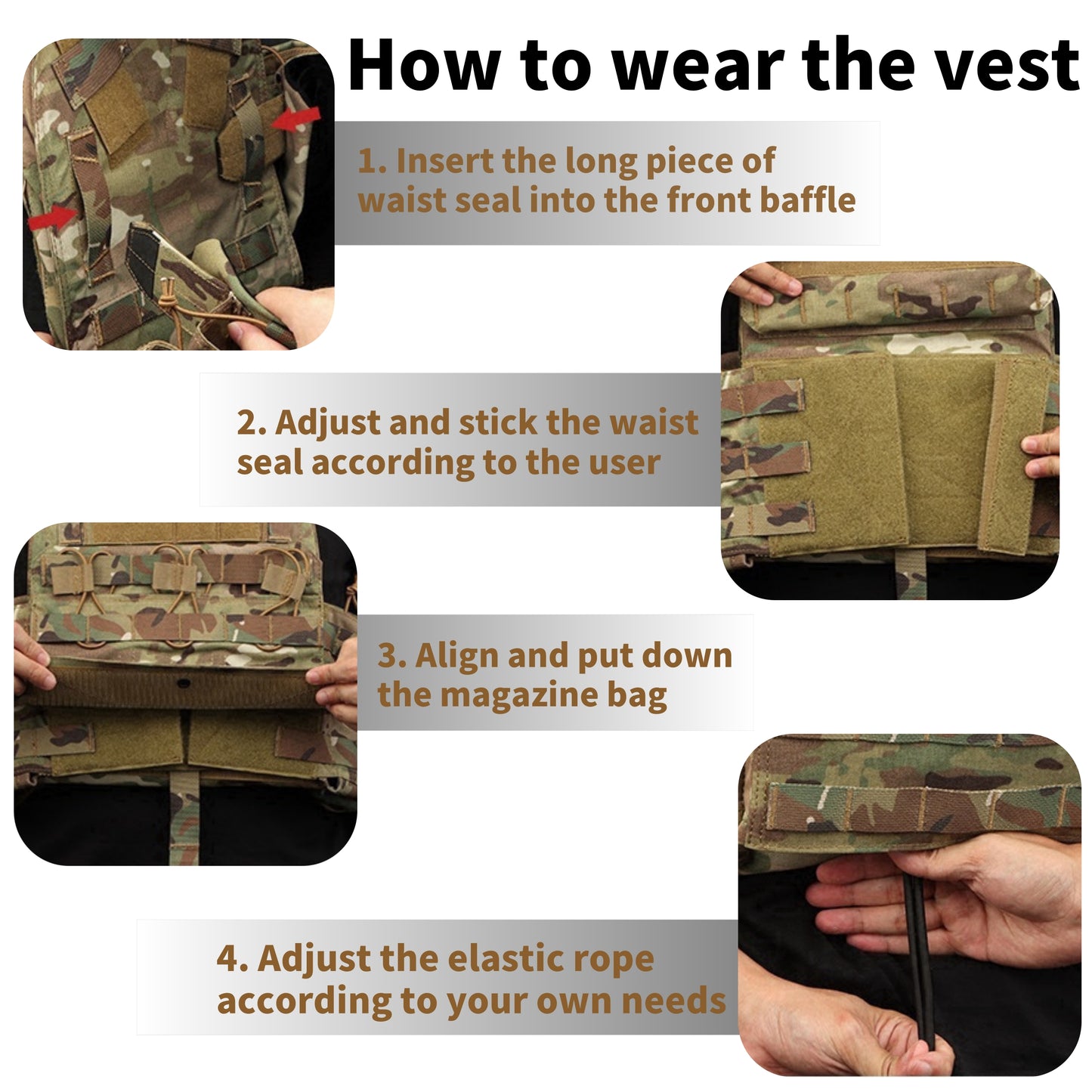 CPC Tactical Bulletproof Vest Level IV Protection, Nylon Material, 20*16.5 Inch Armor Size