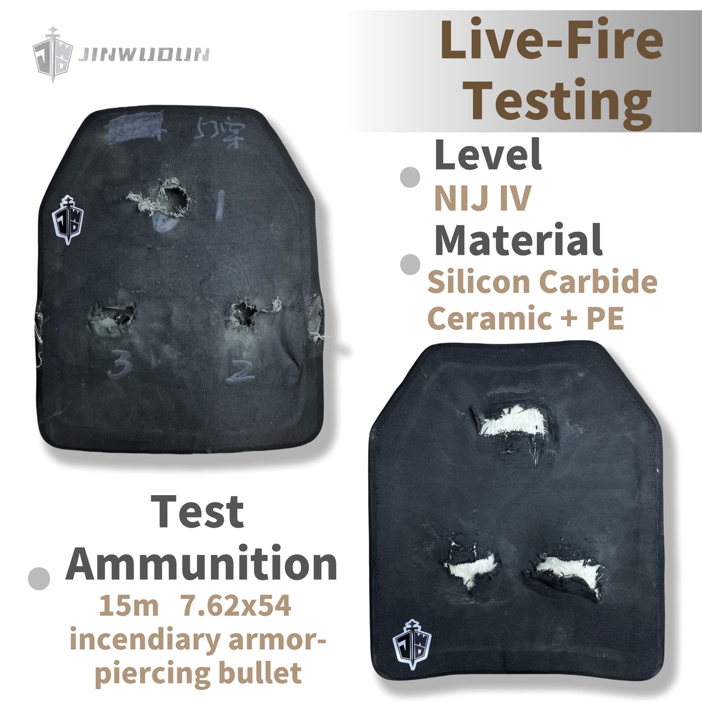 NIJ IV Level Ballistic Plate | 6x8 Inch Silicon Carbide Ceramic + PE Material