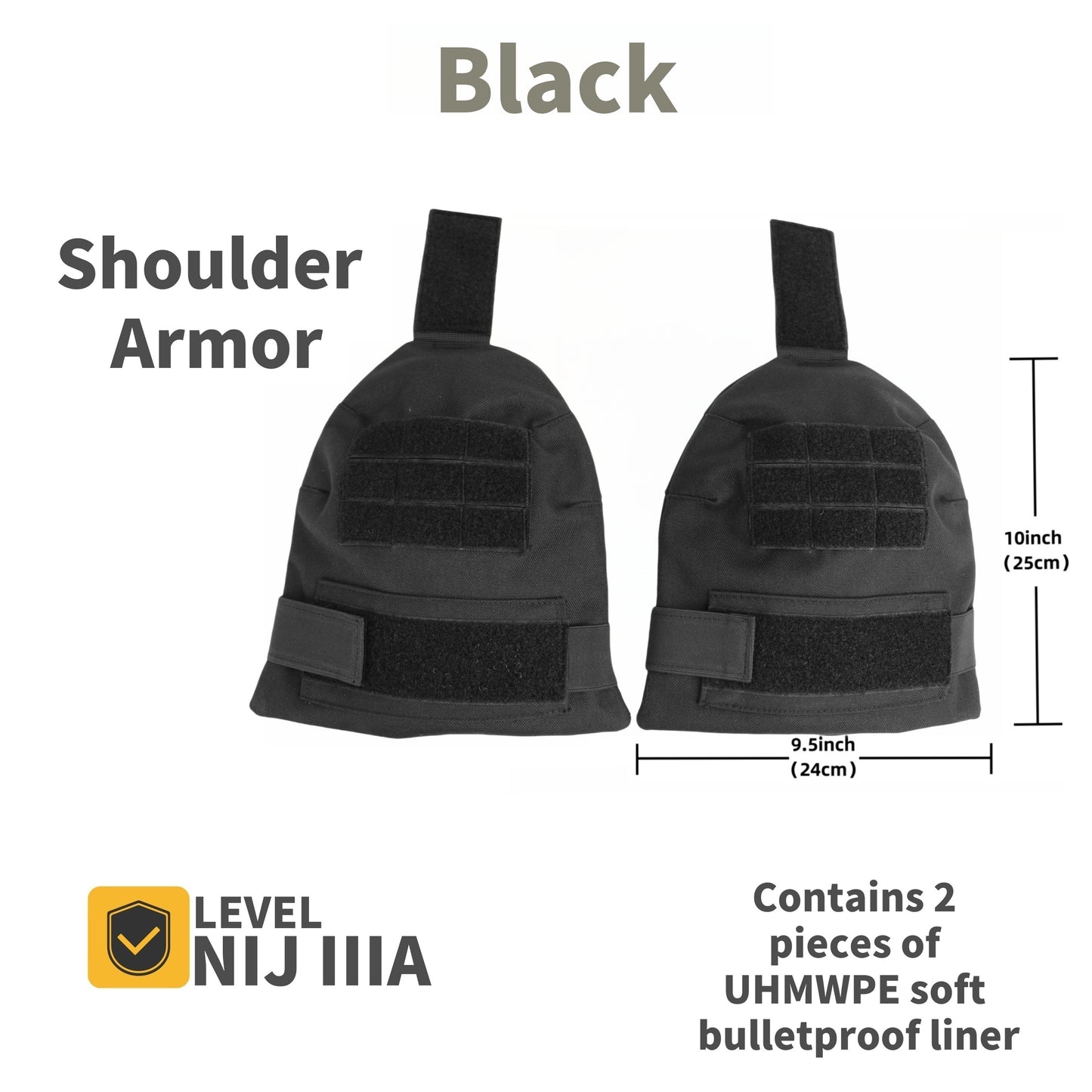 Tactical vest Body Armor Accessory Kit - NIJ IIIA Bulletproof Shoulder, Neck, Thigh, Groin, and Abdomen Protection