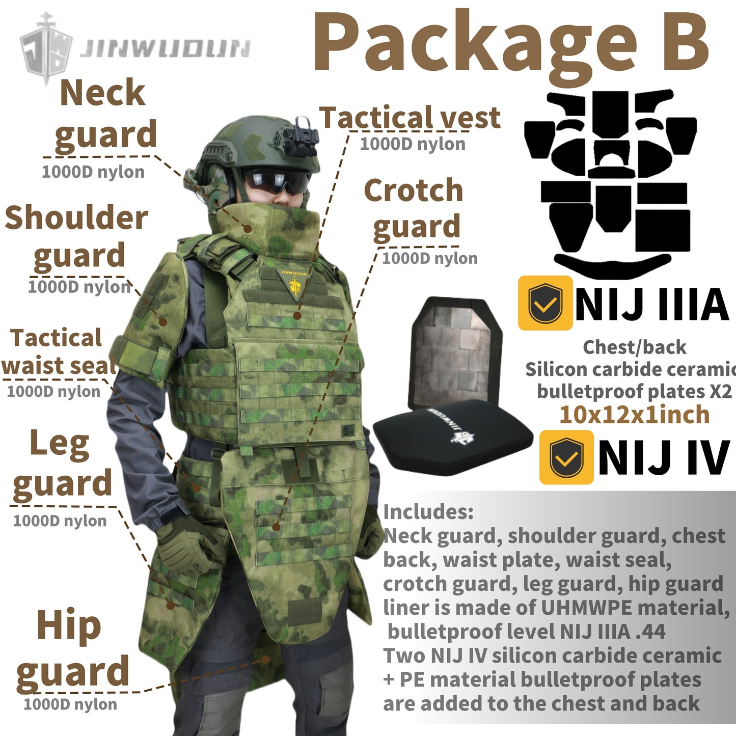 NIJ IIIA/IV Heavy "Raider" SSO original OEM special forces tactical bulletproof vest tactical vest suit