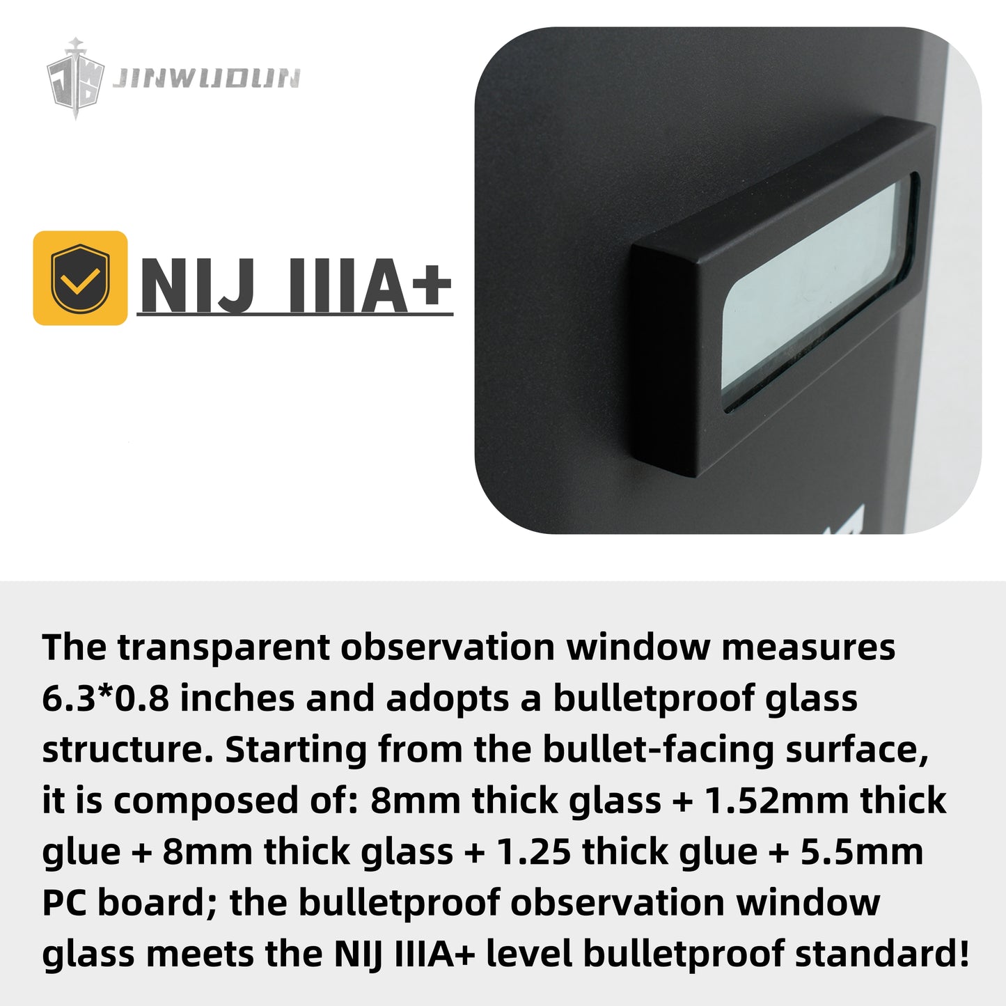 Tactical Steel Ballistic Shield - High-Strength NIJ IIIA+ Rated Protection