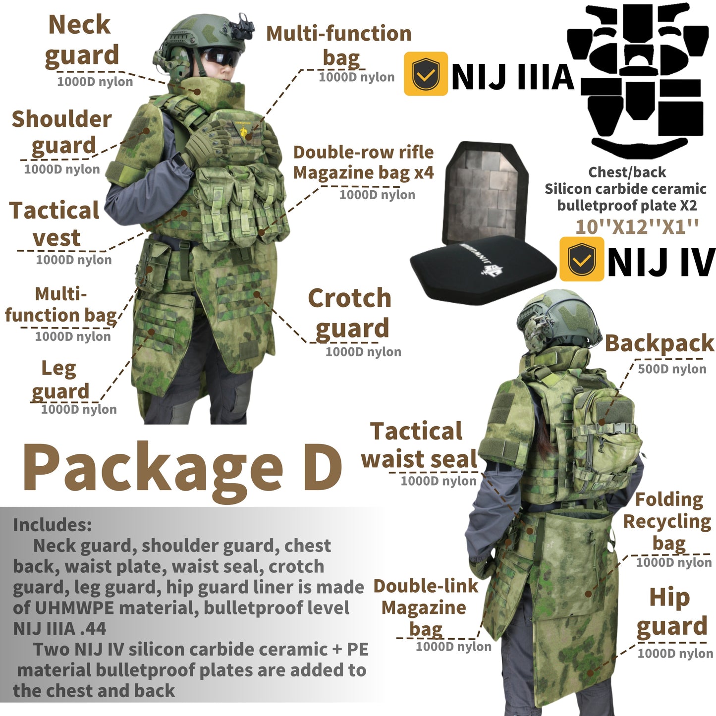 NIJ IIIA/IV Heavy "Raider" SSO original OEM special forces tactical bulletproof vest tactical vest suit