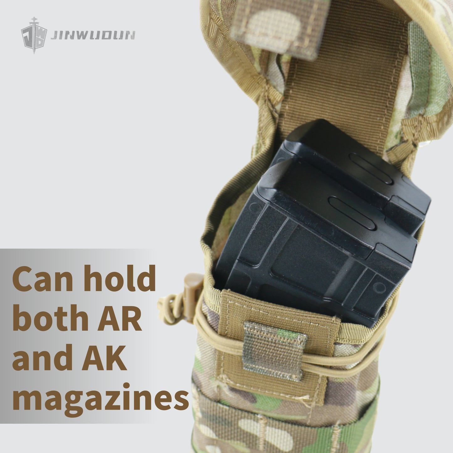 JWD-Magazine bag - 1000D nylon material can accommodate AK/AR magazines at the same time. Molle system accessory bag