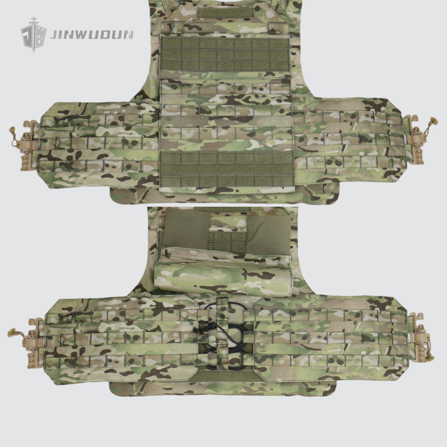 JWD-NIJ IIIA/III+/IV LEVEL Bison full protection bulletproof vest, 1000D nylon material fortress protection camouflage