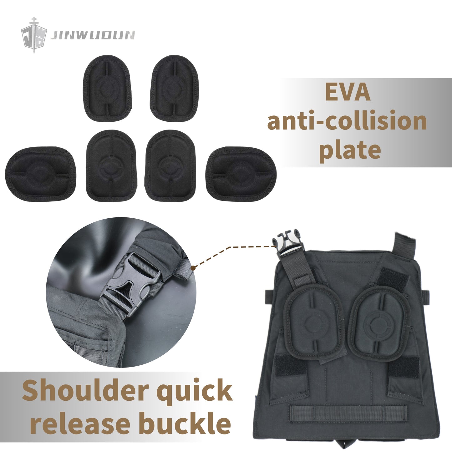 AVS tactical vest, made of nylon material, H-shaped support, multifunctional, lightweight and durable