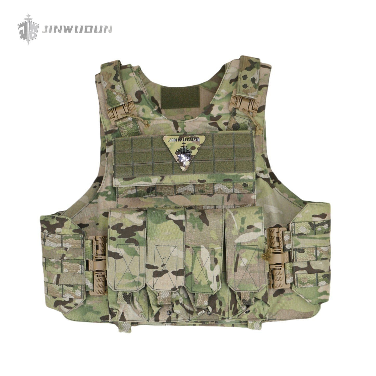 JWD-NIJ IIIA/III+/IV LEVEL Bison full protection bulletproof vest, 1000D nylon material fortress protection camouflage