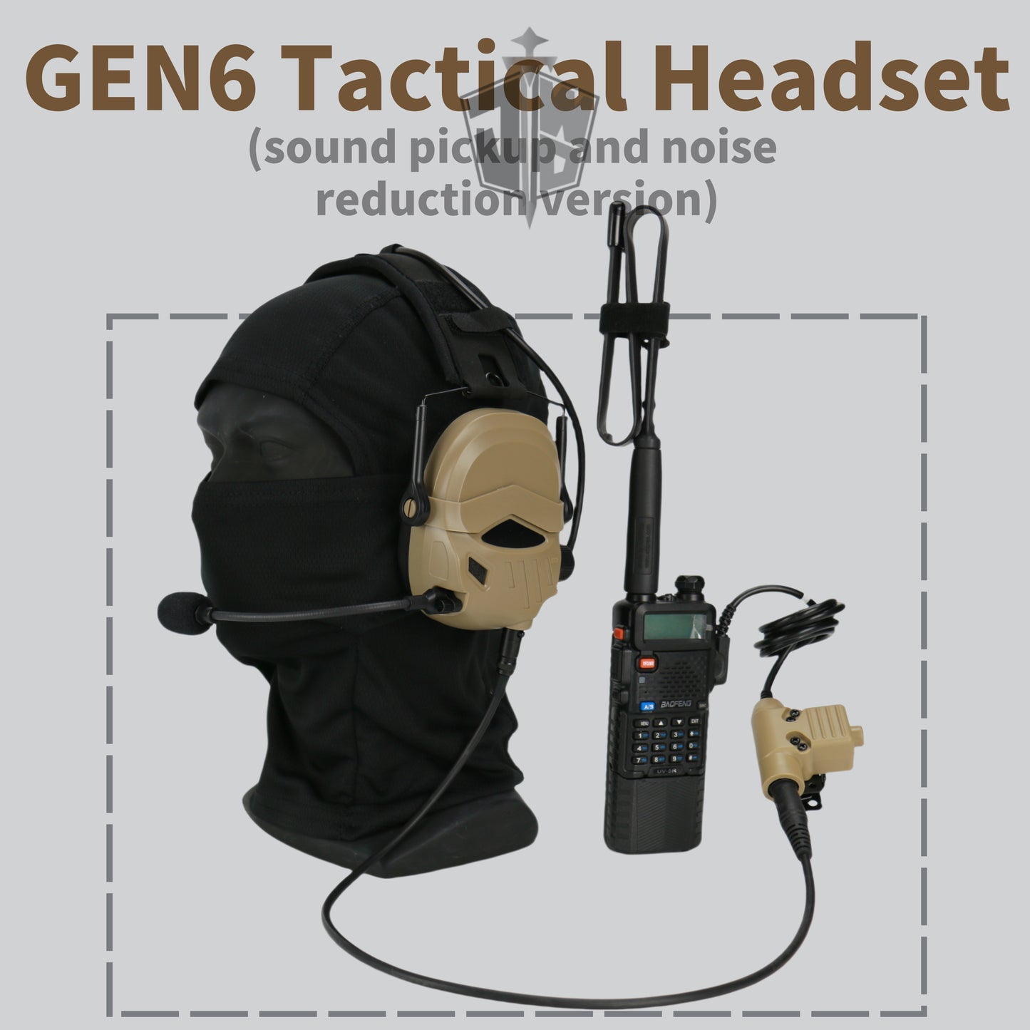 JWD-P30 Tactical Headset | Noise Reduction & Sound Pickup | Compatible with WENDY/FAST Helmets | Durable PC Material