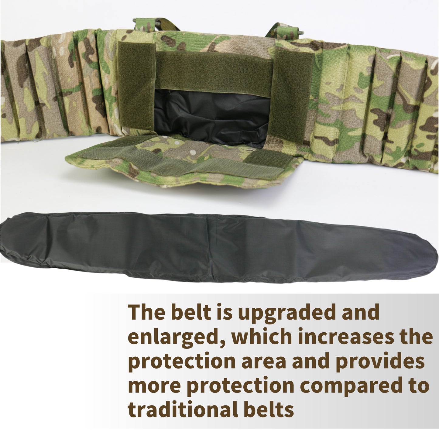 NIJ-IIIA level enlarged tactical bulletproof waist belt, 1000D polyester with Molle system