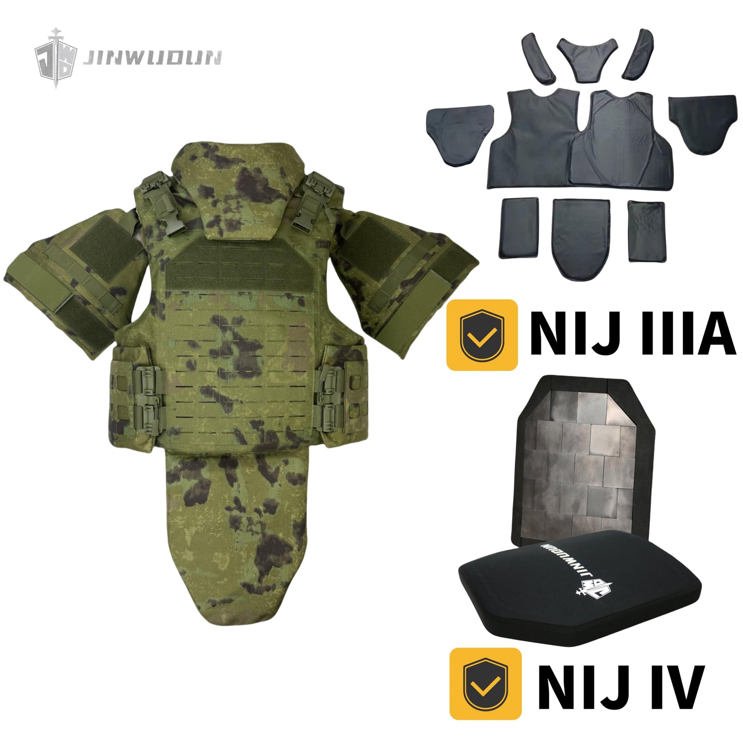 NIJ-IIIA full range bulletproof vest, 1000D nylon material with quick release system