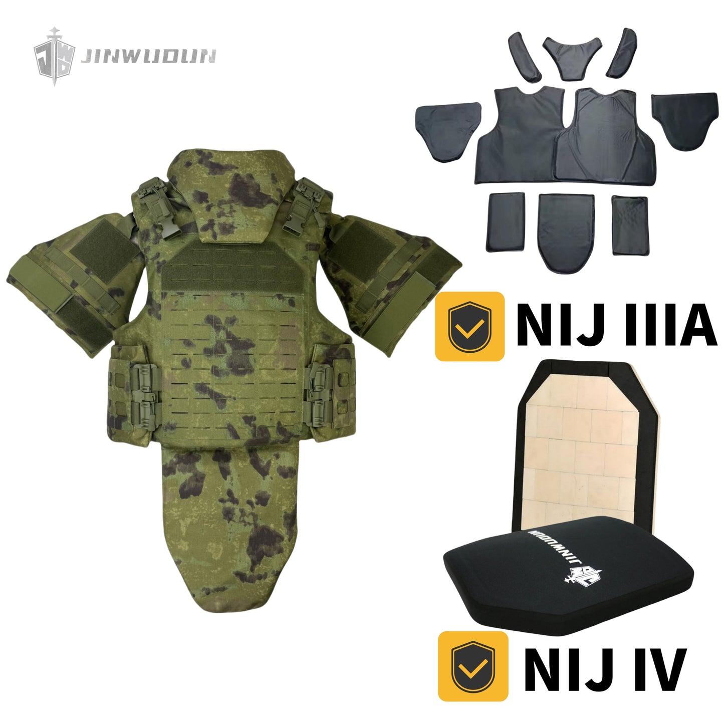 NIJ-IIIA full range bulletproof vest, 1000D nylon material with quick release system