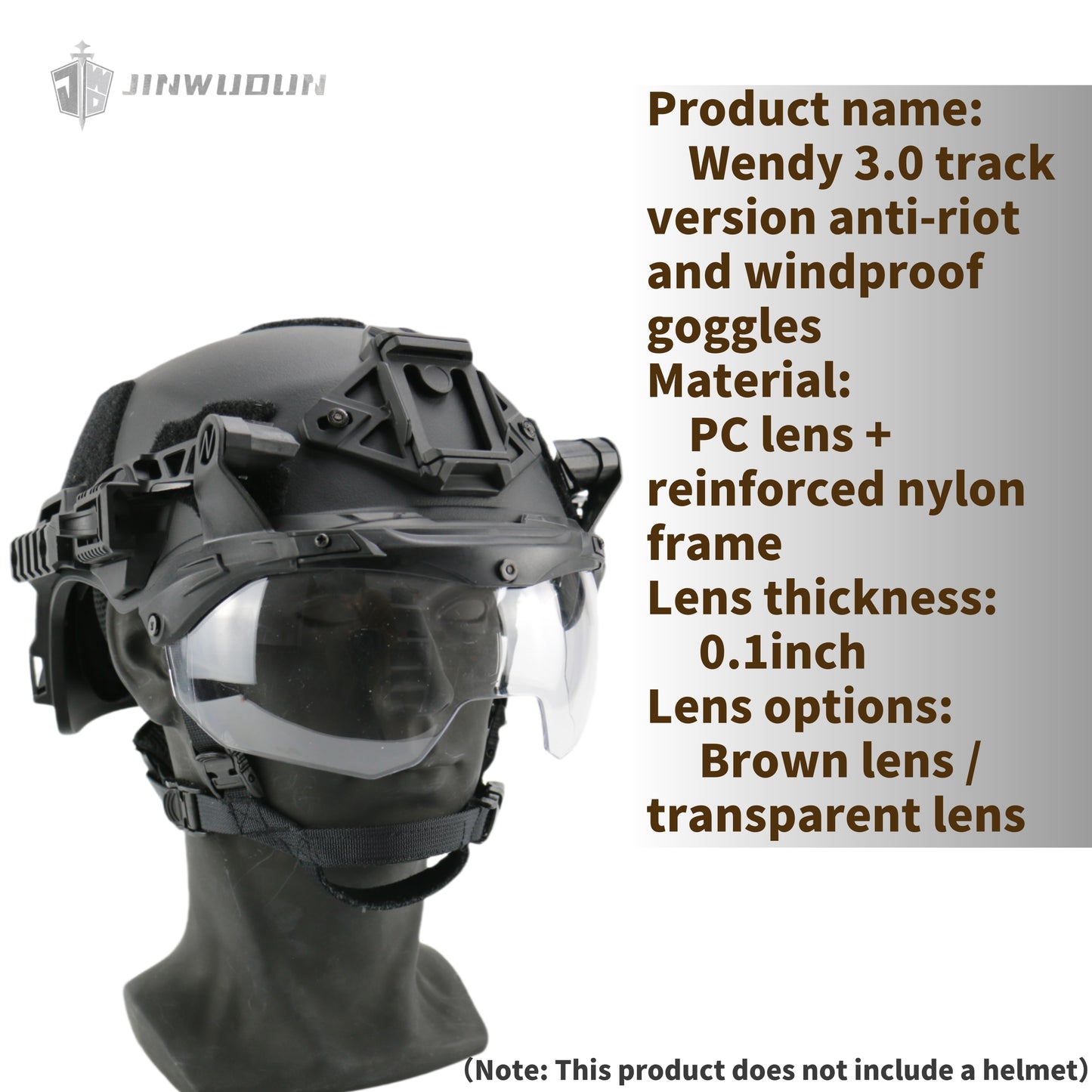 WENDY3.0 track version riot and windproof goggles, thickened and reinforced protective PC lens