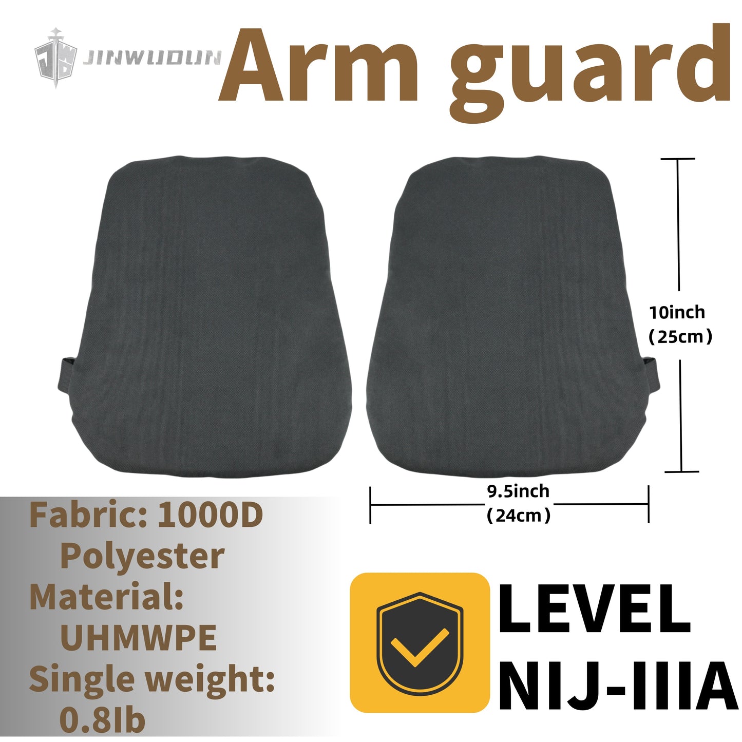 JWD-Bulletproof arm guard, NIJ-IIIA bulletproof, 1000D polyester material tactical bulletproof kit
