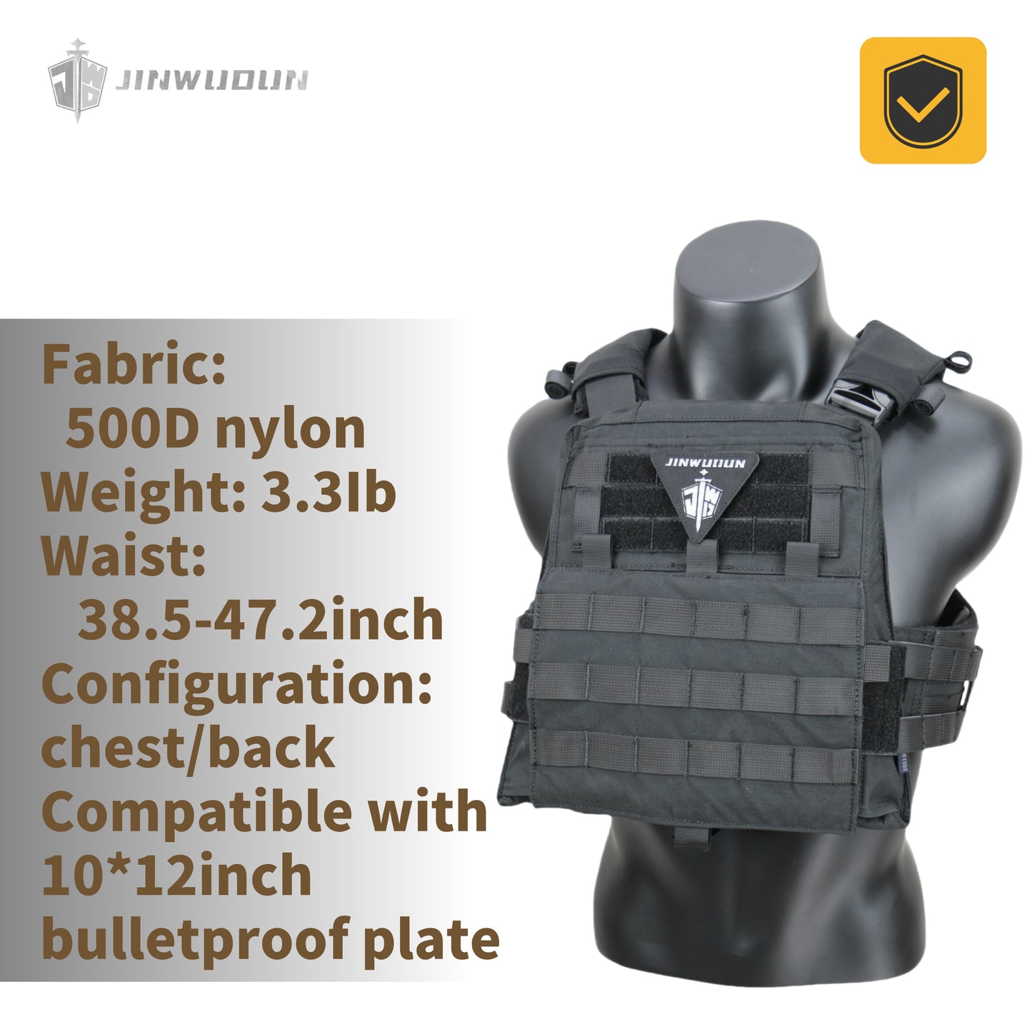 Level IIIA/IV AVS tactical bulletproof vest, made of nylon material, H-shaped support, multifunctional, lightweight and durable