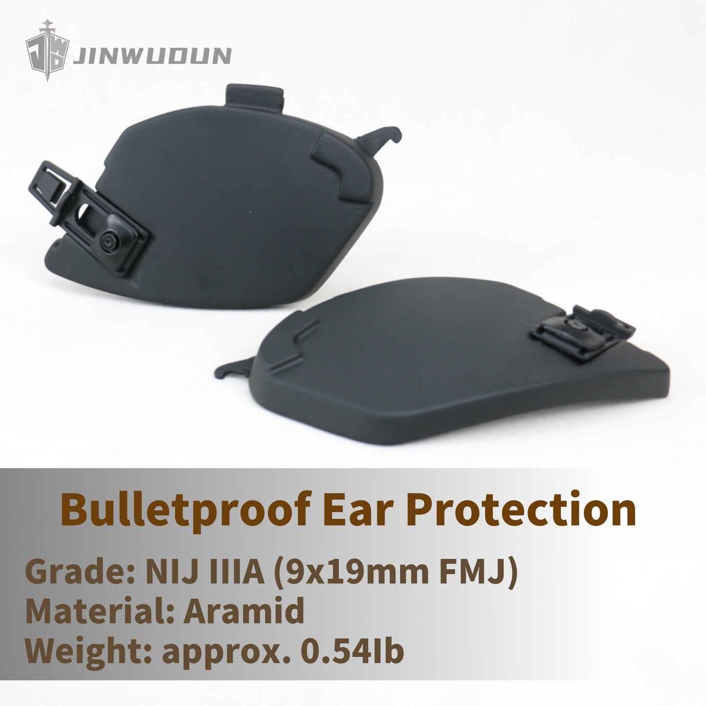 JWD-Bulletproof earmuffs Wendy helmet dedicated NIJ IIIA protective aramid material earmuffs