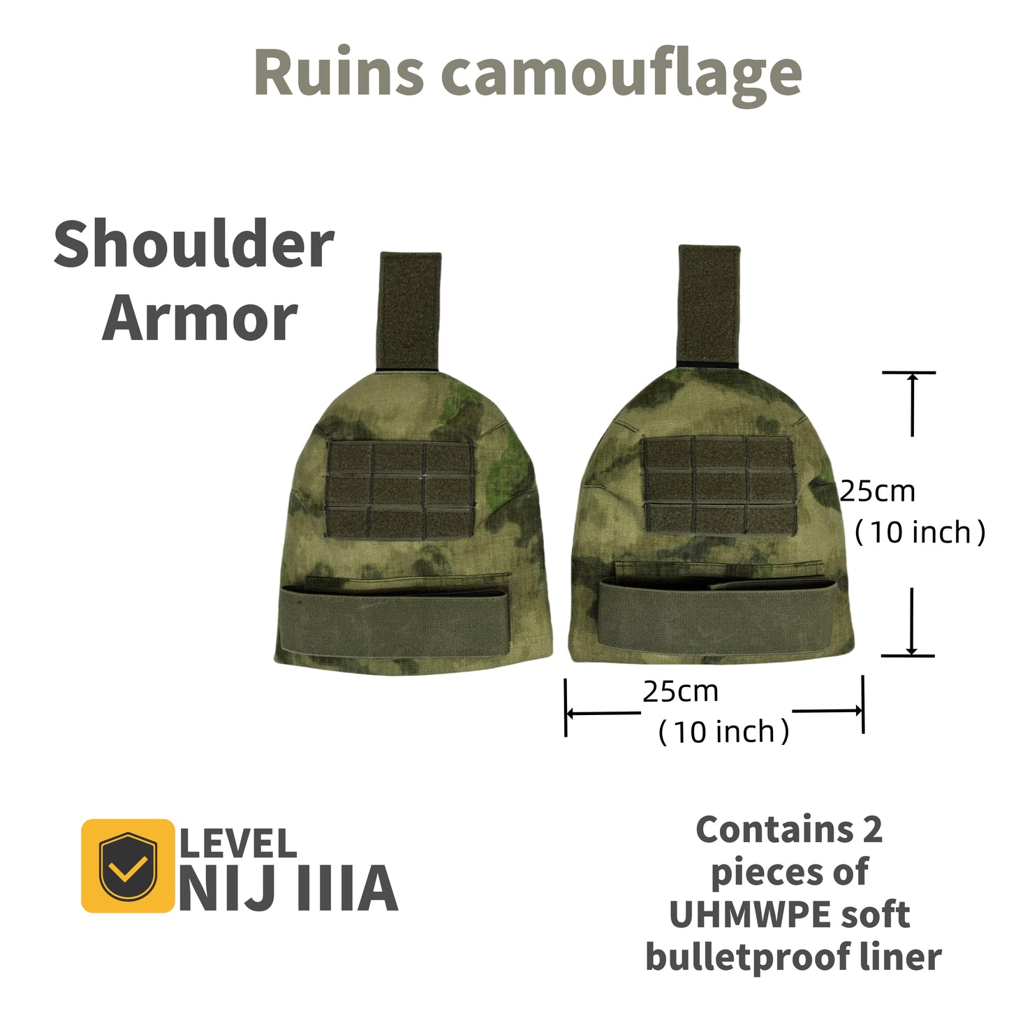 Tactical vest Body Armor Accessory Kit - NIJ IIIA Bulletproof Shoulder, Neck, Thigh, Groin, and Abdomen Protection