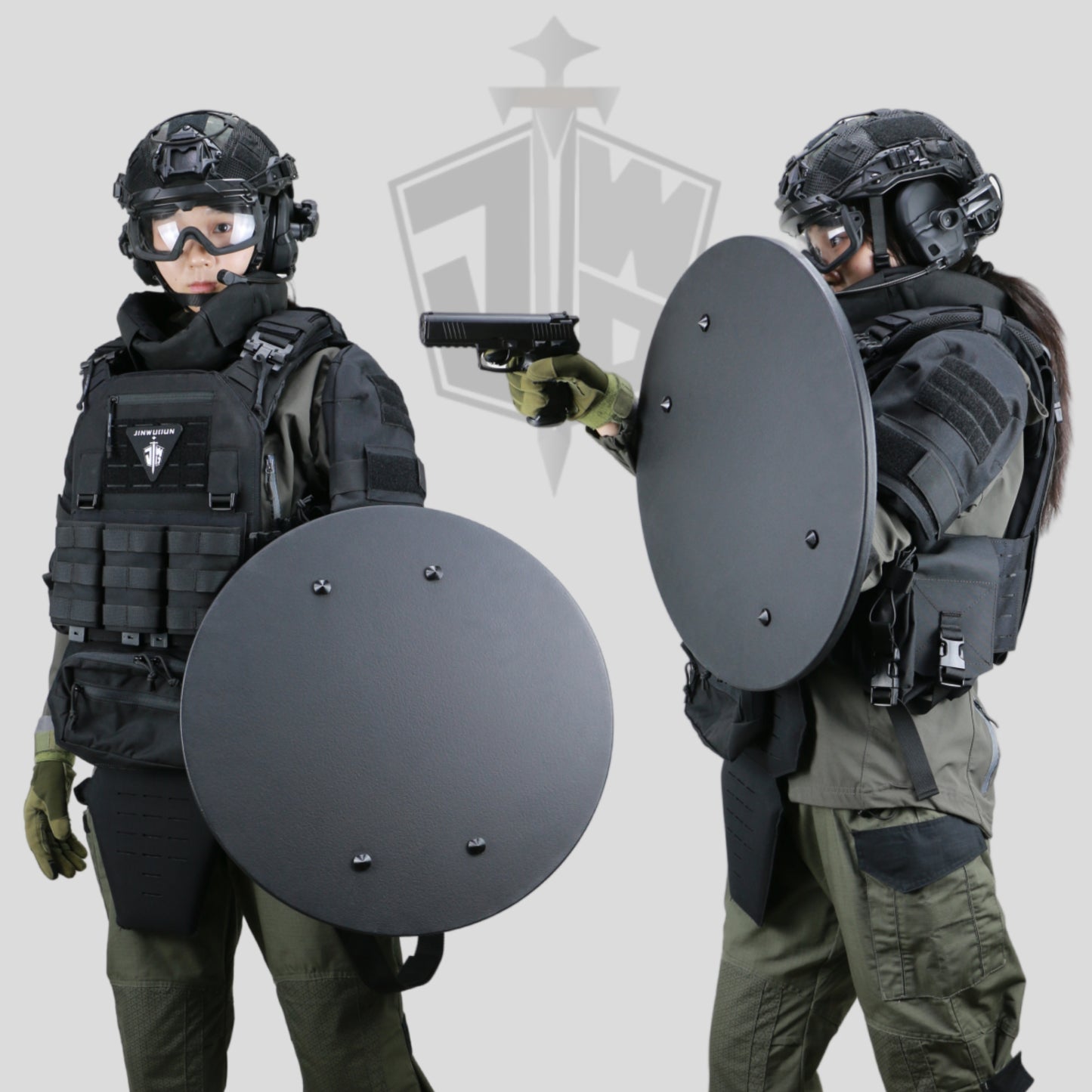 NIJ IIIA+ Round Bulletproof Shield: 20.1-Inch UHMWPE with Durable Nylon Cover
