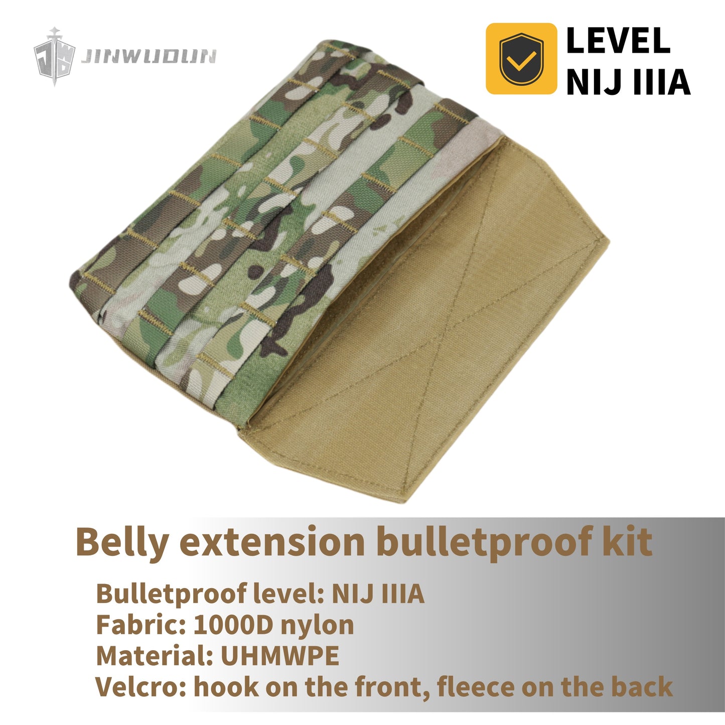 JWD-belly extension bulletproof kit NIJ IIIA level protection split and detachable bulletproof plate