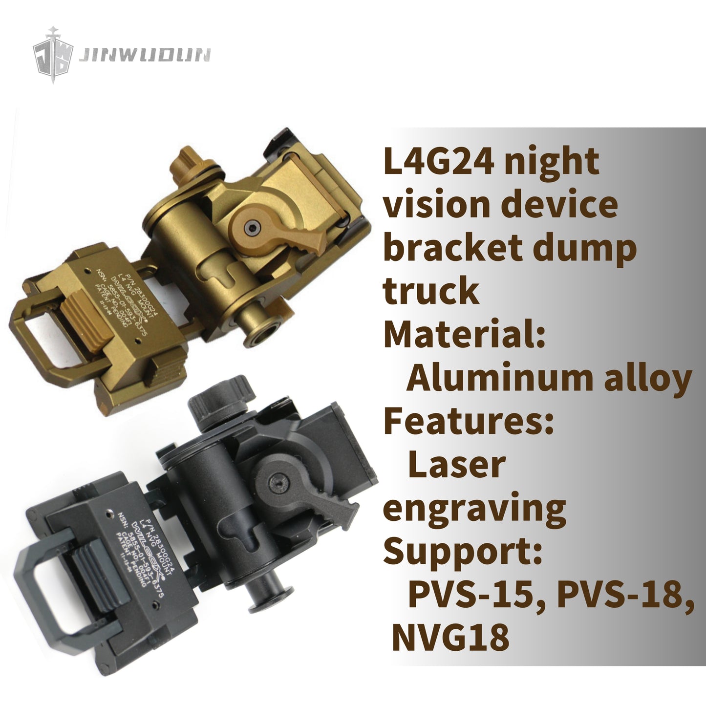 JWD-L4G24 night vision device bracket dump truck, aluminum alloy tactical helmet connection base