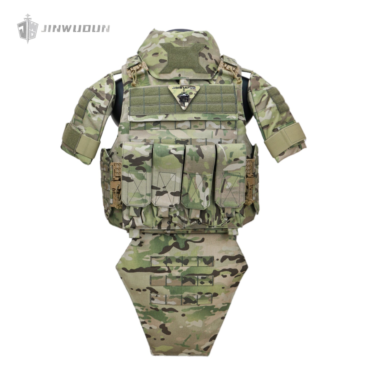 JWD-NIJ IIIA/III+/IV LEVEL Bison full protection bulletproof vest, 1000D nylon material fortress protection camouflage