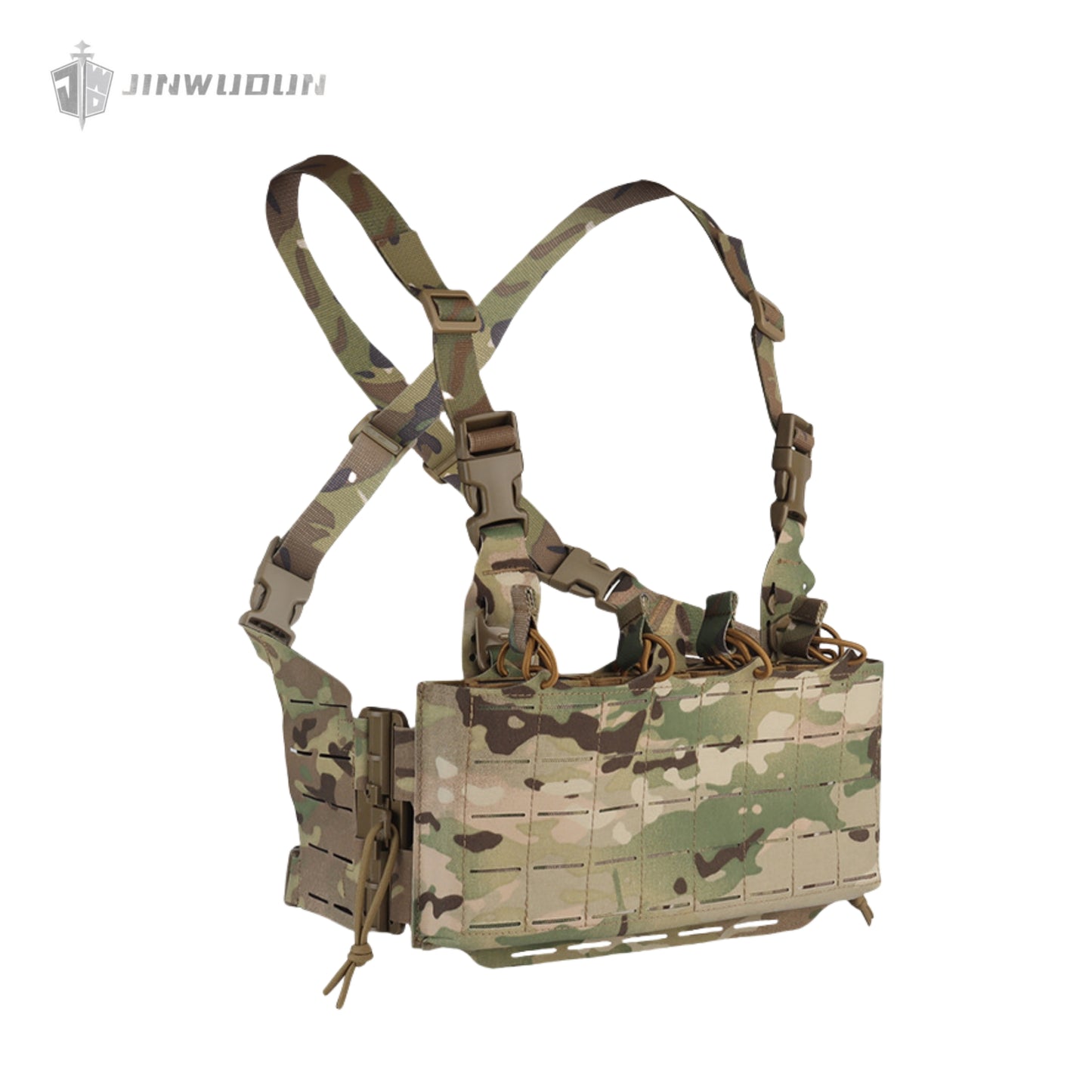 Knight Tactical Chest Mount with Built-in Quad 5.56 Accessory Bag and Quick Release Design for Molle Mount