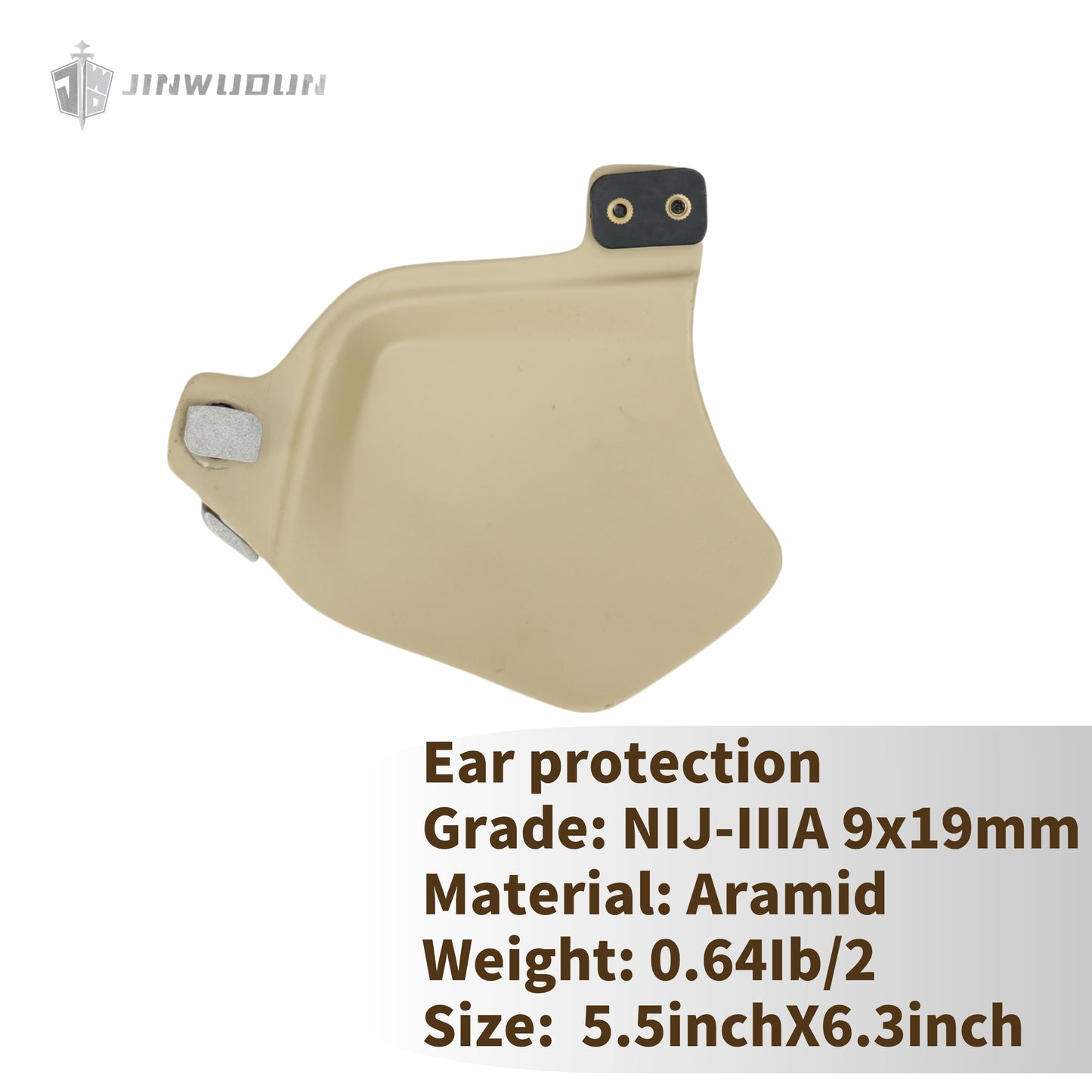 Ballistic Ear Protection Aramid Material NIJ IIIA Level 5.5*6.3 Inches – High-Performance Noise Protection