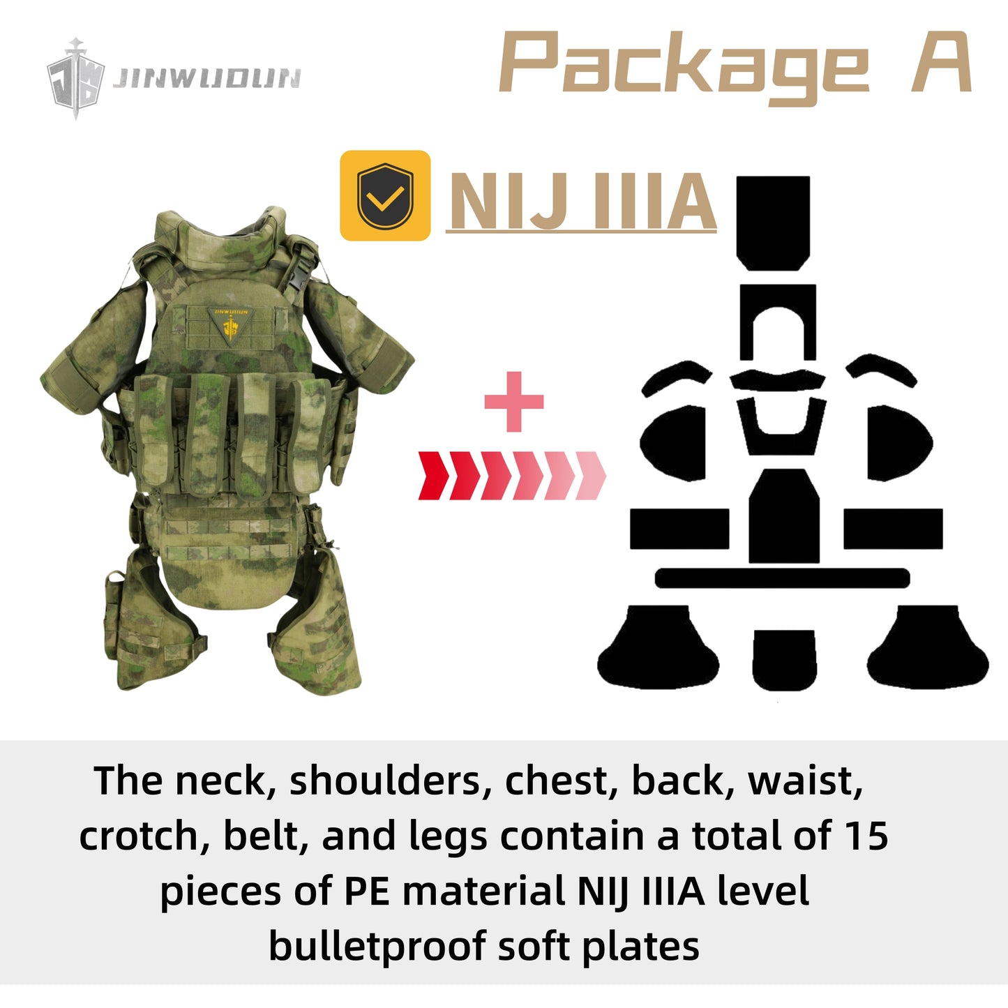 Level IIIA/IV "Strategic" military tactical bulletproof vest, all-round protection
