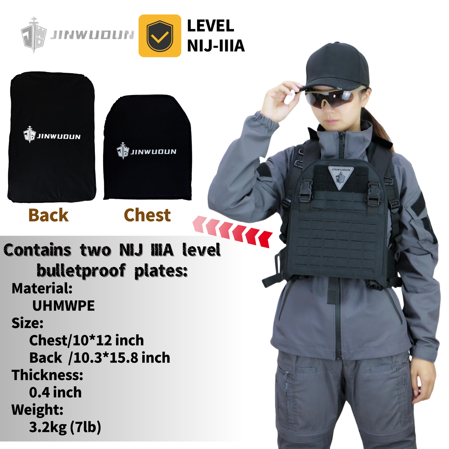 Tactical Bulletproof Backpack,3-Second Quick-Convert Level III Protection, Nylon Material, 15-20L Capacity Bag Bulletproof