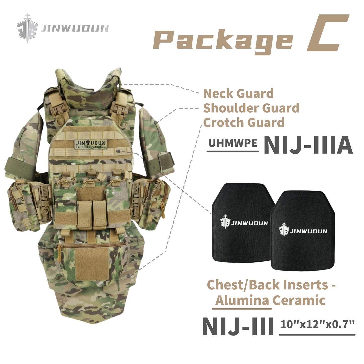 NIJ IV-All-round protection bulletproof vest/body armor, modular and detachable, equipped with quick release system