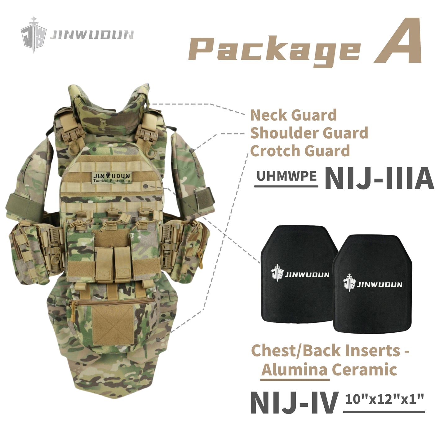NIJ IV-All-round protection bulletproof vest/body armor, modular and detachable, equipped with quick release system