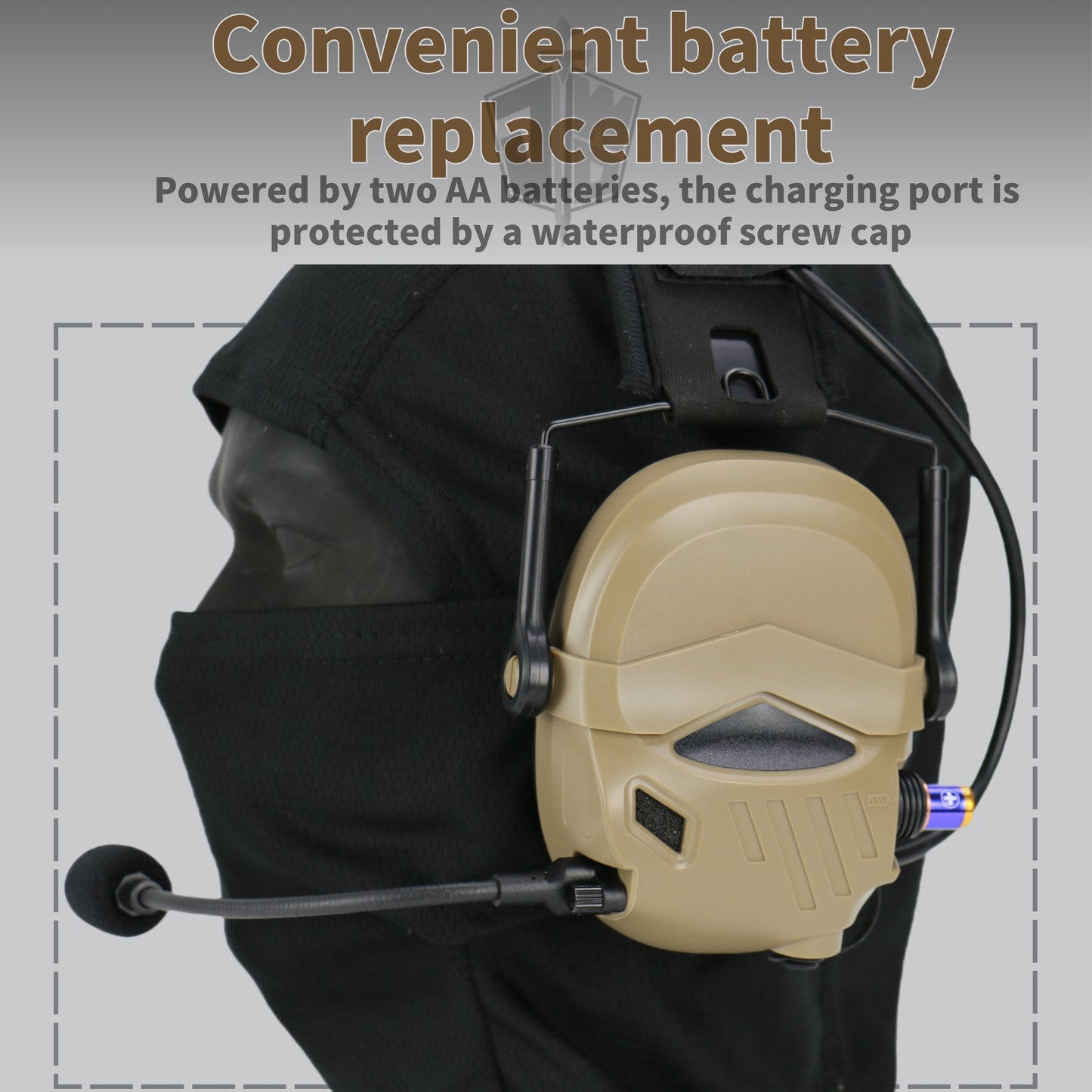 JWD-P30 Tactical Headset | Noise Reduction & Sound Pickup | Compatible with WENDY/FAST Helmets | Durable PC Material