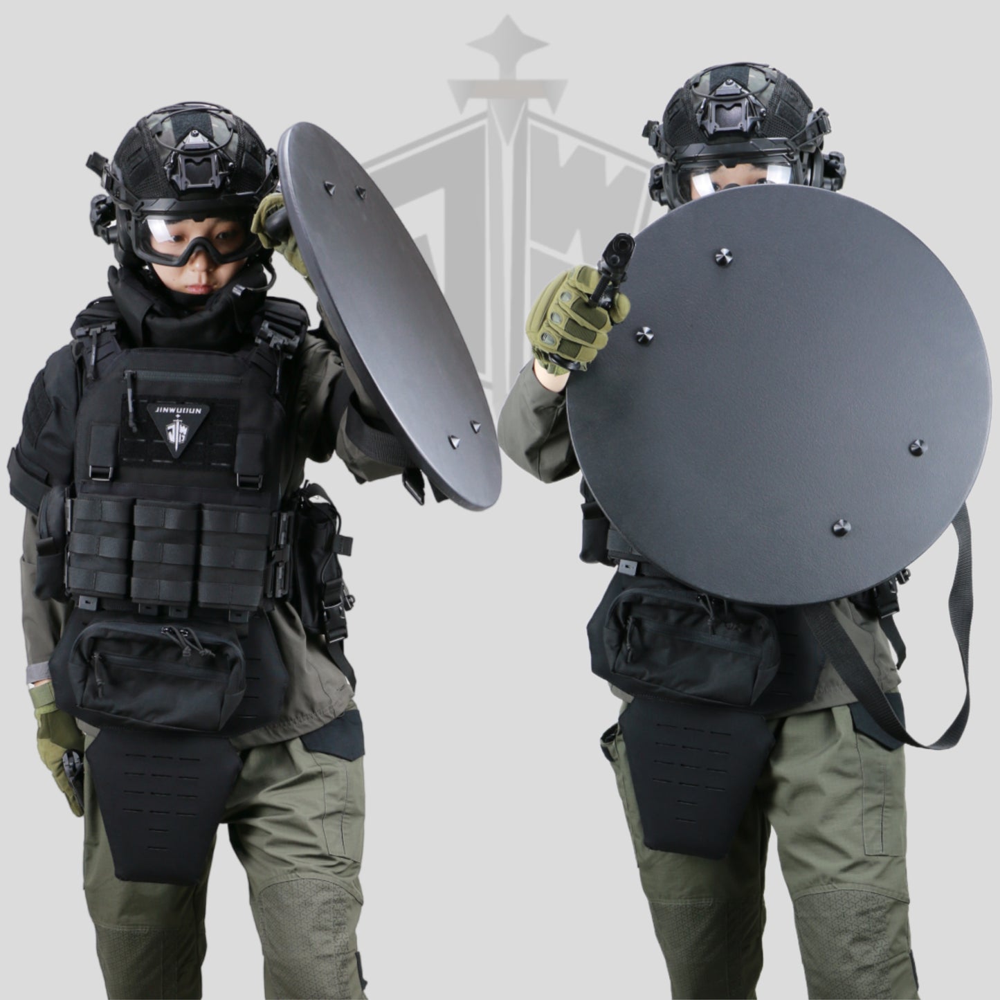 NIJ IIIA+ Round Bulletproof Shield: 20.1-Inch UHMWPE with Durable Nylon Cover