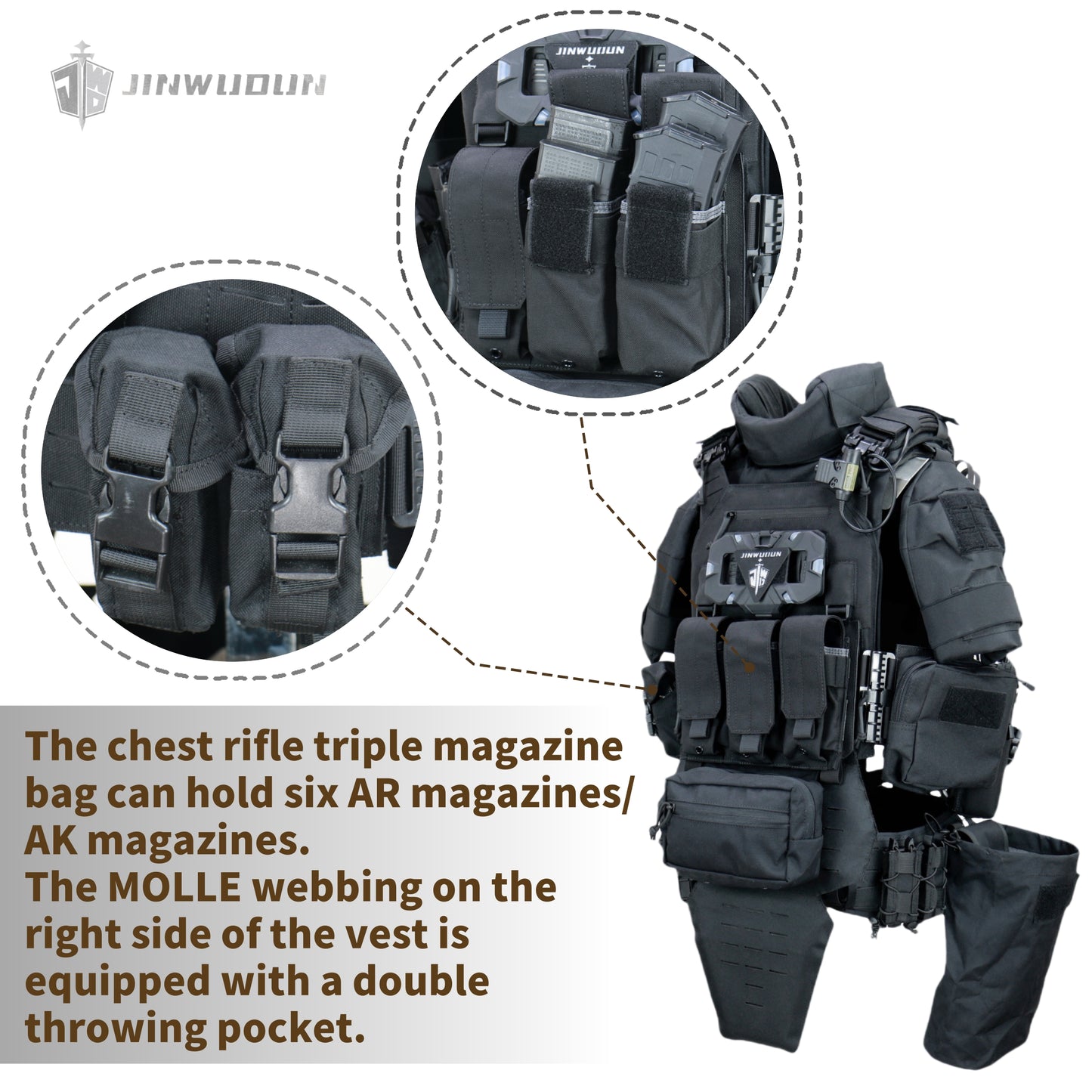 NIJ IV/III+/IIIA Level Full Protection Tactical Bulletproof Vest | 1000D Nylon | Quick-Release System