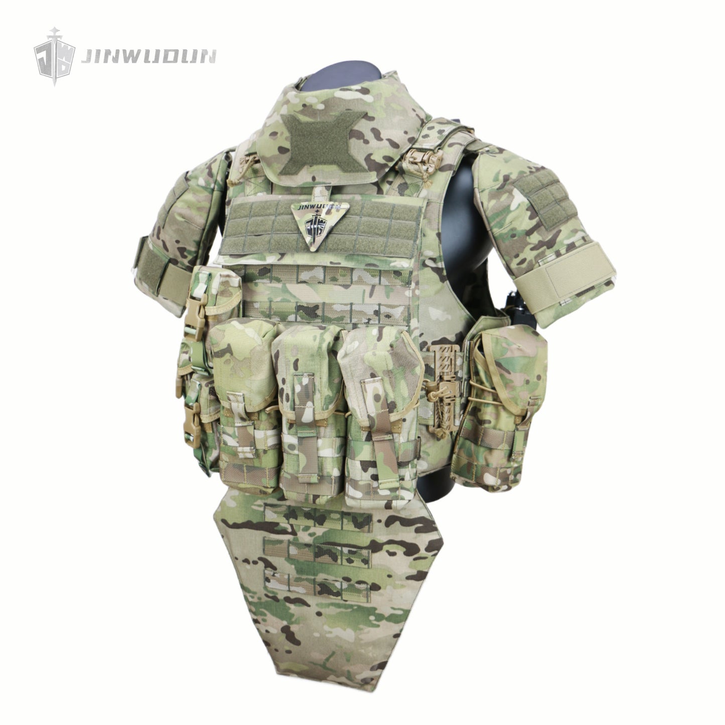 JWD-NIJ IIIA/IV full protection bulletproof vest, complete with accessory bag, 1000D nylon material fortress protection camouflage