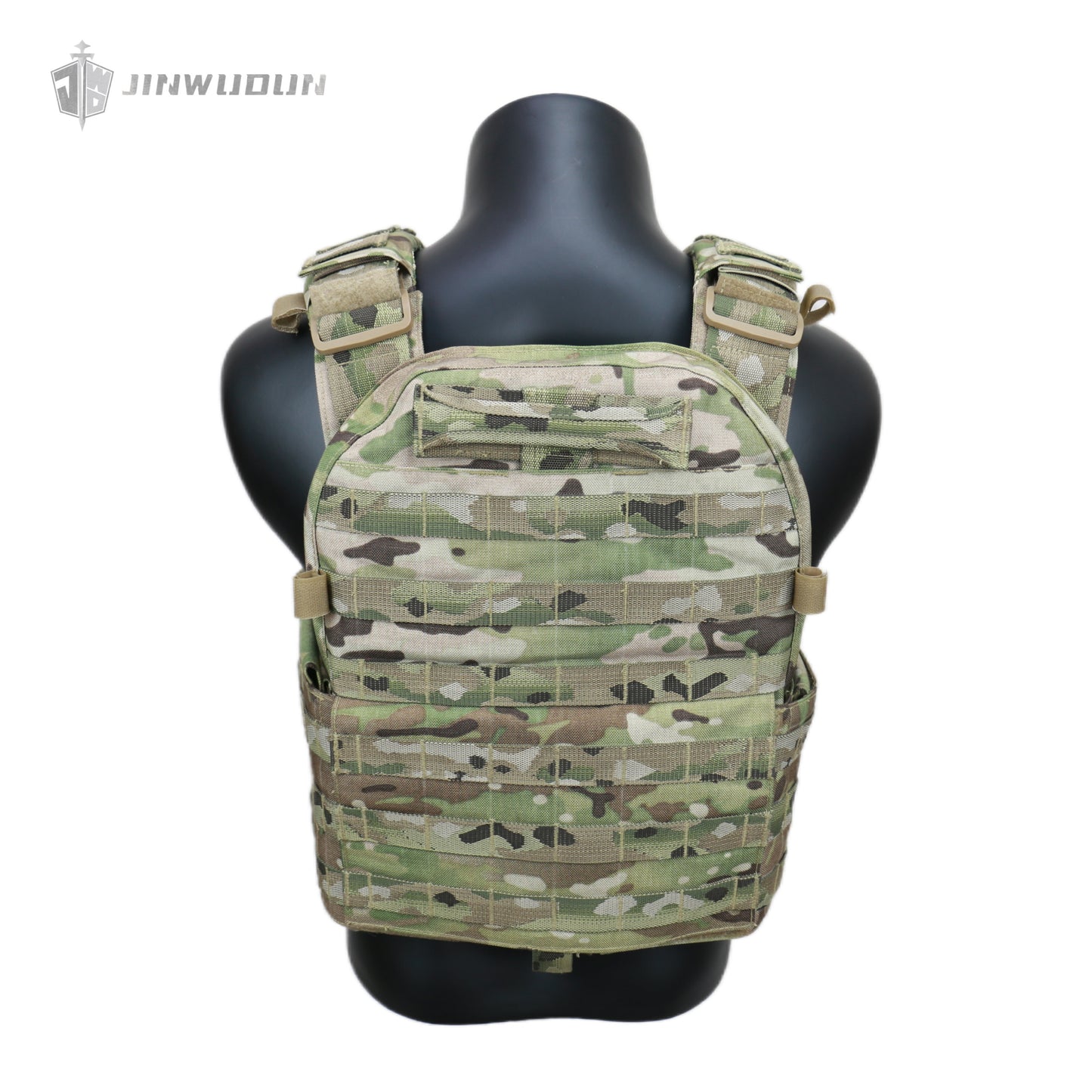 The JWD-6094 tactical vest is made of 1000D nylon and can carry two bulletproof plates on the front and back.