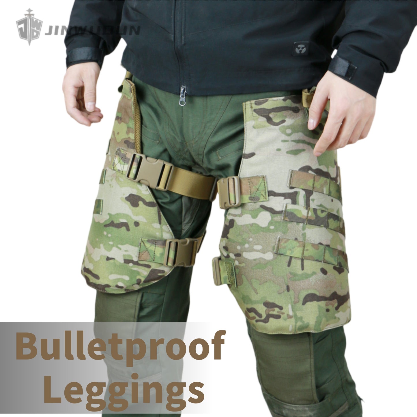 Level NIJ IIIA bulletproof leggings with increased protection 1000D nylon webbing buckle