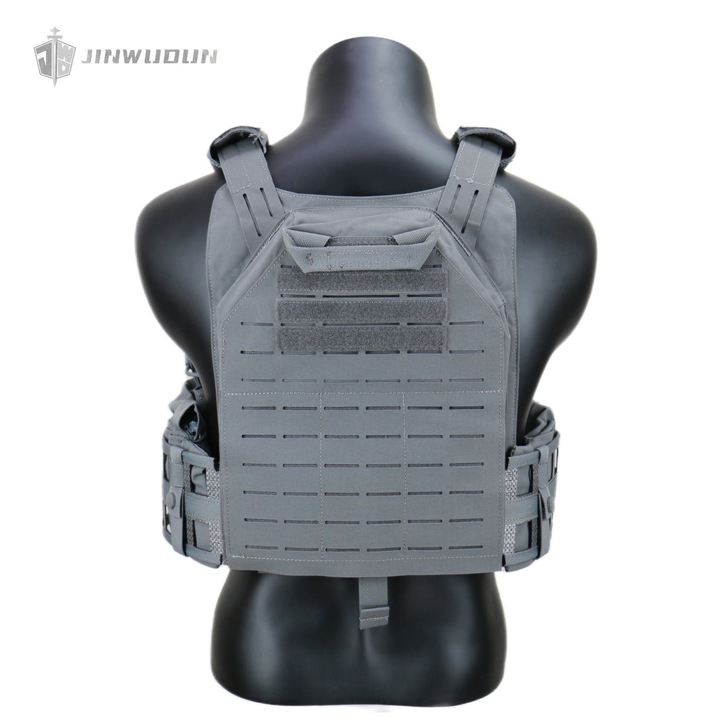 LG4 tactical vest with Cordura fabric, laser molle cut, thickened shoulder pads and built-in storage bags on both sides.