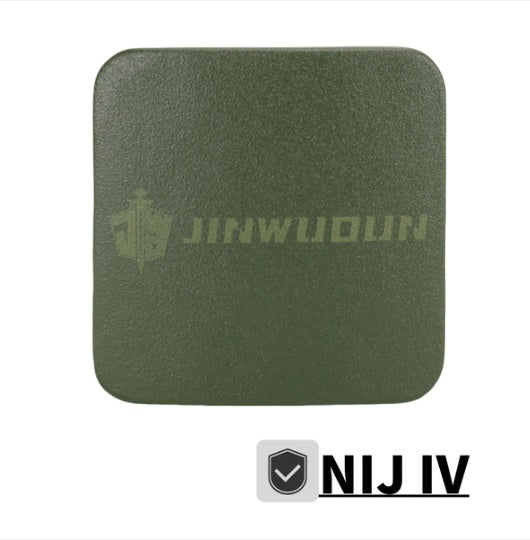 LEVEL NIJ IV+spray polyurea coating, 6*6inch ,Alumina ceramic/Silicon carbide ceramic+PE bulletproof waist plate