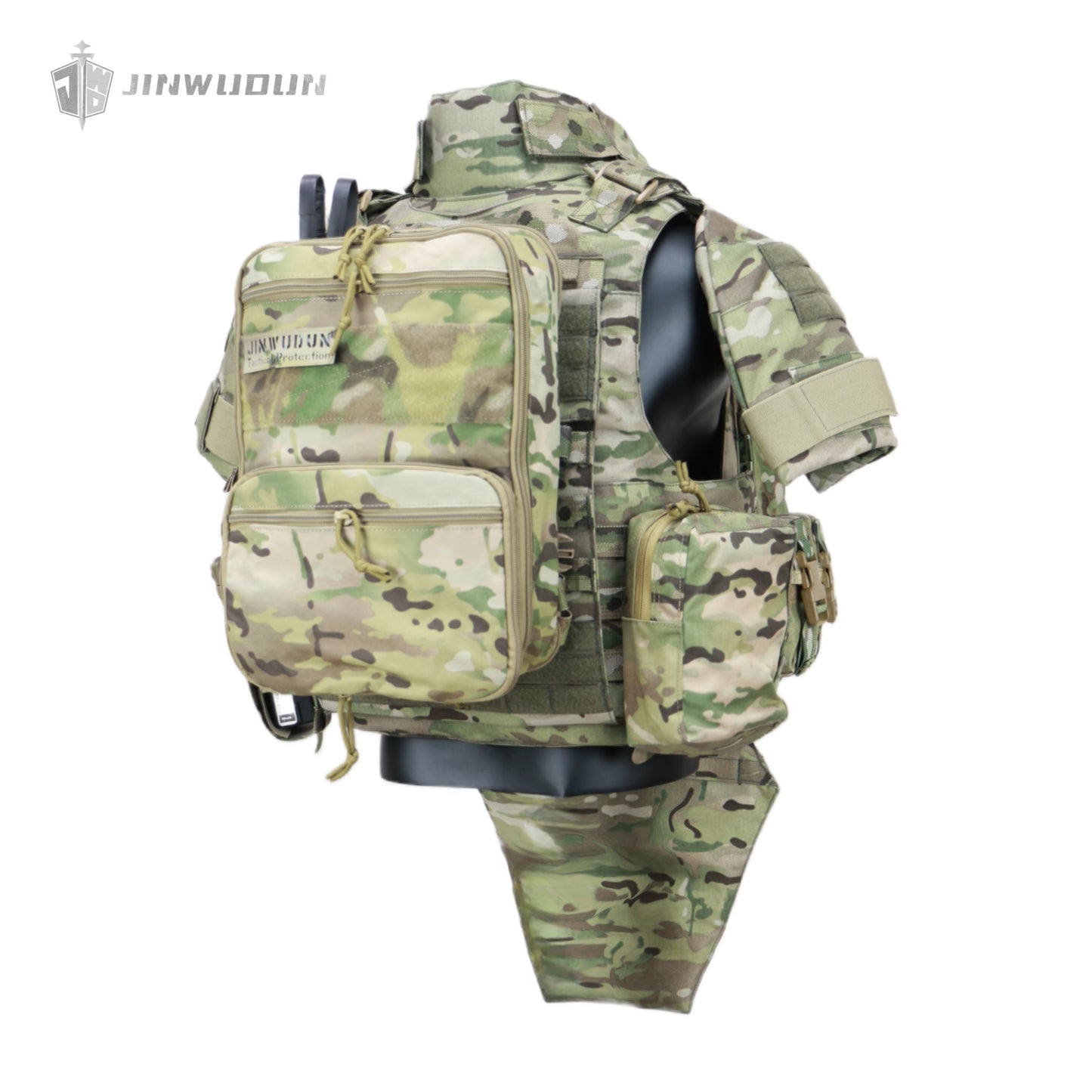 JWD-NIJ IIIA/IV full protection bulletproof vest, complete with accessory bag, 1000D nylon material fortress protection camouflage