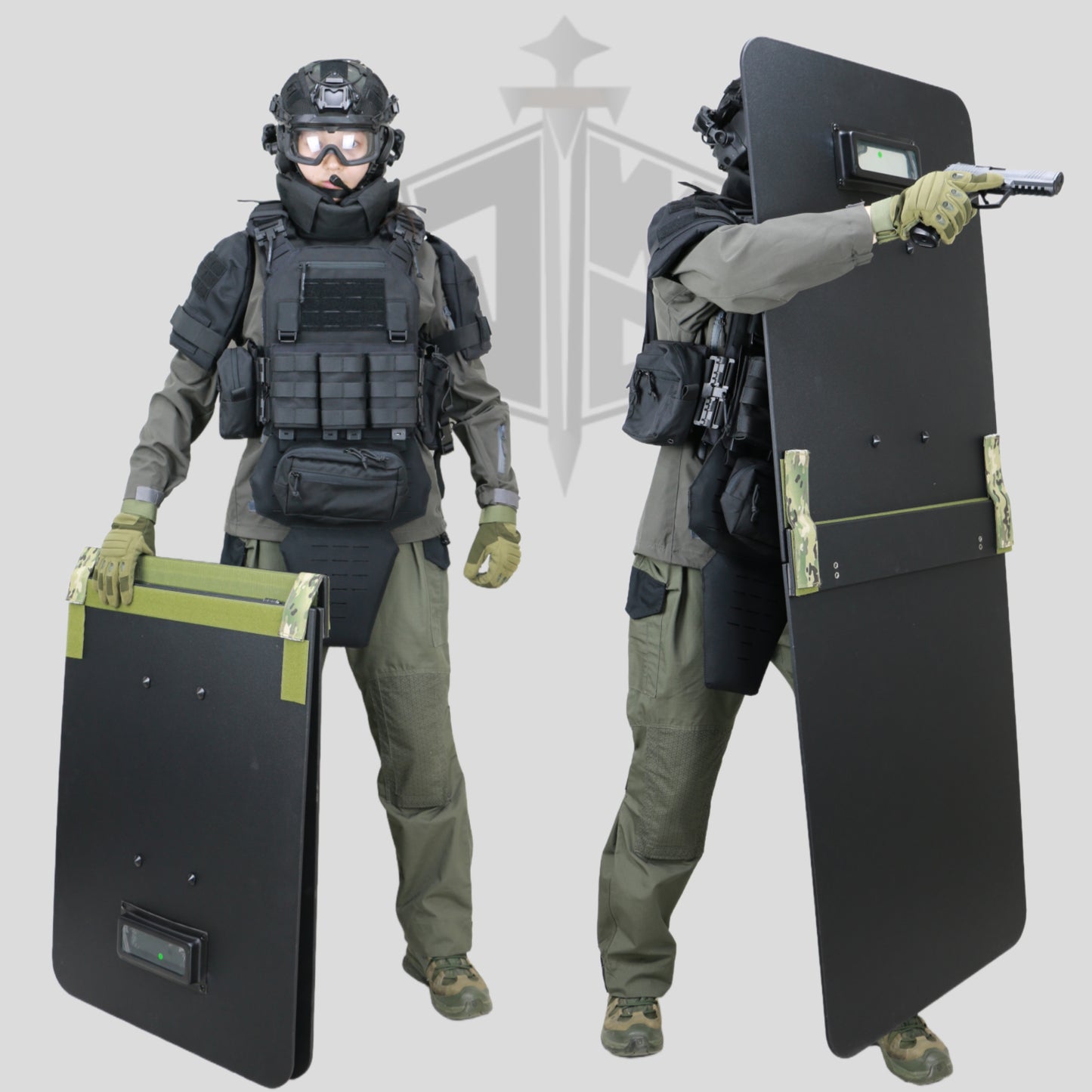 LEVEL NIJ IIIA+ full protection foldable shield with increased protection area, portable
