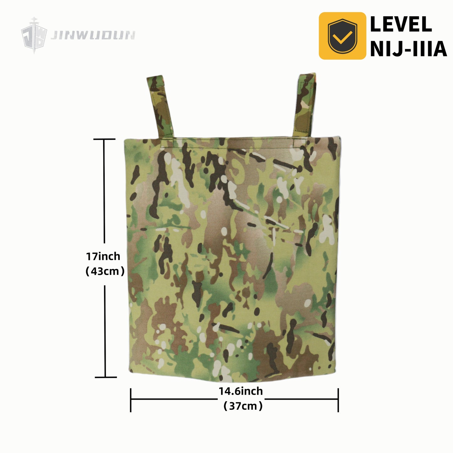NIJ IIIA Level Ballistic Buttocks Guard | 14.6x17 Inch 1000D Nylon Material