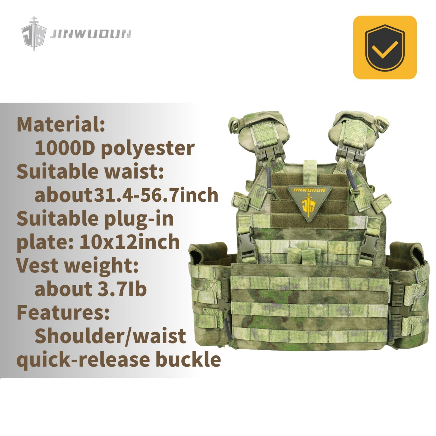 Level NIJ IV enlarged waist tactical quick-release bulletproof vest OEM replica 1000D fabric bulletproof vest