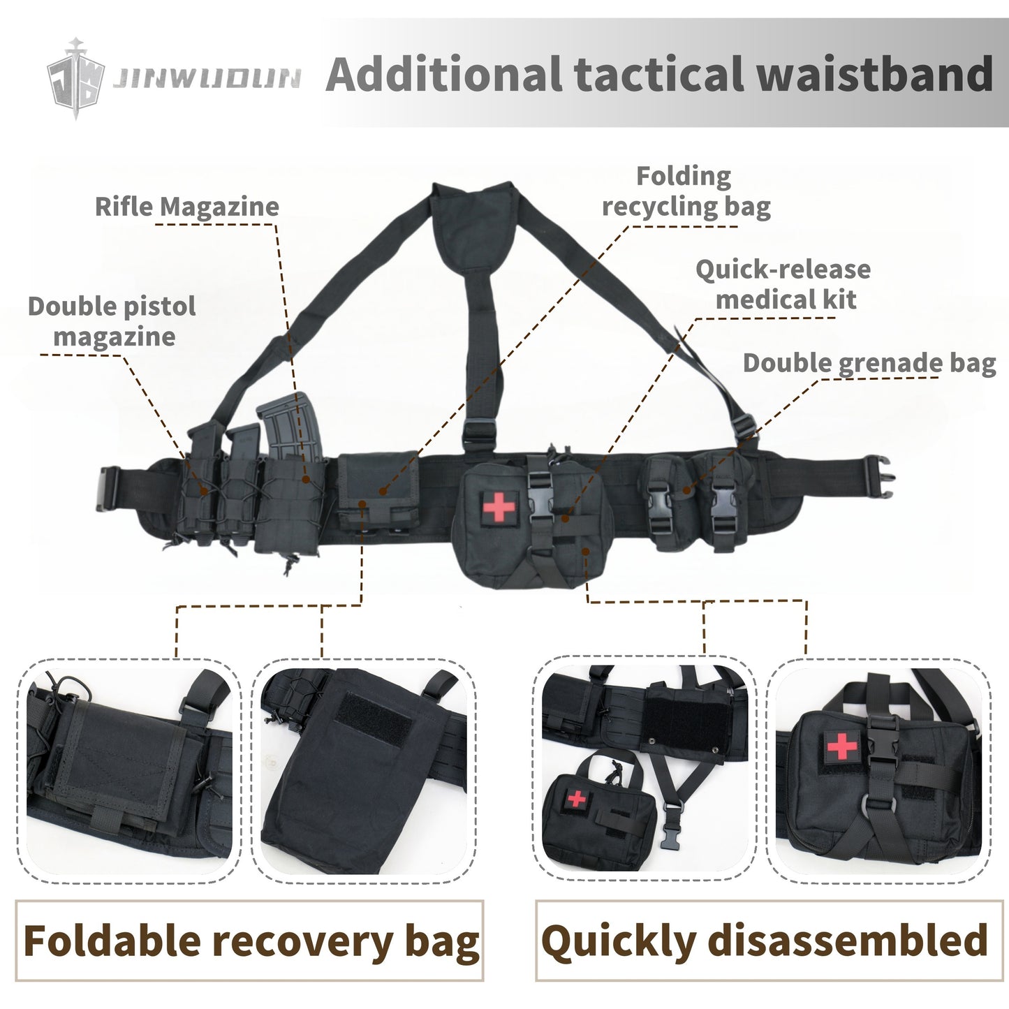 NIJ IV/III+/IIIA Level Full Protection Tactical Bulletproof Vest | 1000D Nylon | Quick-Release System