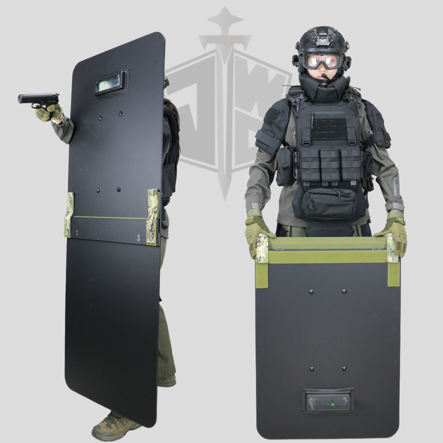 LEVEL NIJ IIIA+ full protection foldable shield with increased protection area, portable