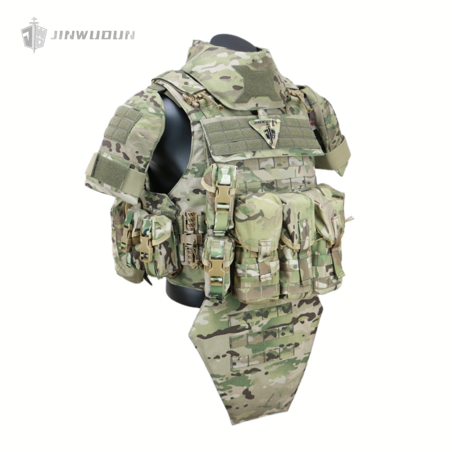 JWD-NIJ IIIA/IV full protection bulletproof vest, complete with accessory bag, 1000D nylon material fortress protection camouflage